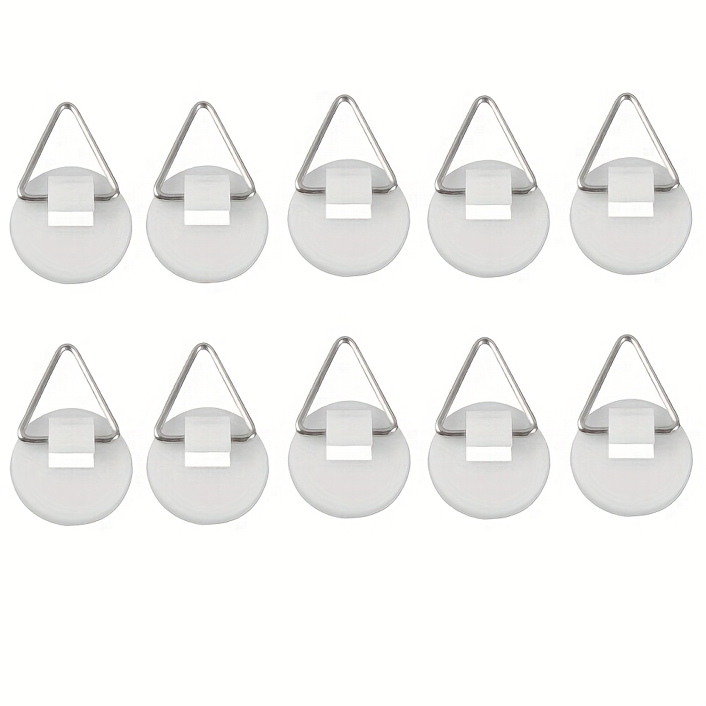 Image of 10pcs Hidden Wall Mounts And Art Hooks - Adhesive Pvc Hooks For Decorating Plates, Photos, And Wall Art, Ideal For Decor Arrangements, Utility Hooks