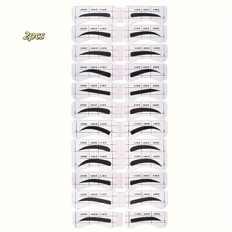 TEMU 2 Sets Of Eyebrow Shape Sticker Sets, Each With 12 Types, 26 Sheets, 104 Stickers, A Makeup Tool For Shaping And Defining Eyebrows
