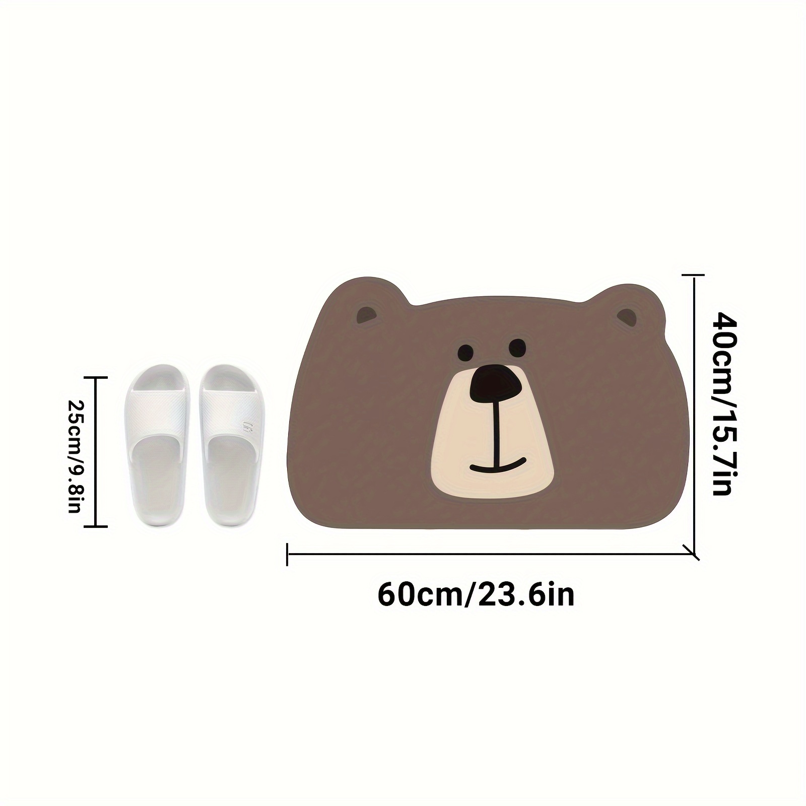TEMU 滑り止めラバーバスマット：柔らかく快適、かわいいキャラクターデザイン（ライオン、クマ） - バスルーム＆レーションに最適
