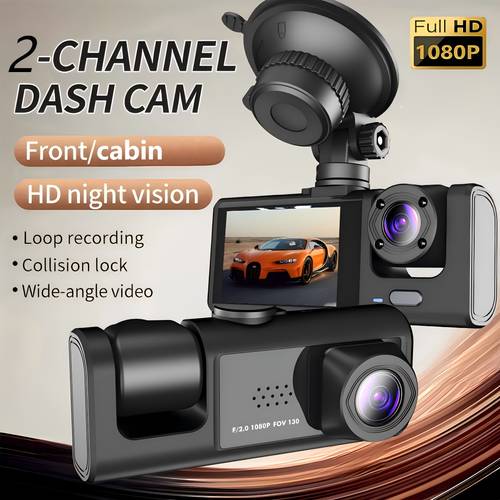 shotto 1080p hd front and inside car camera dash cam 170 wide angle parking monitor loop recording 32gb memory card