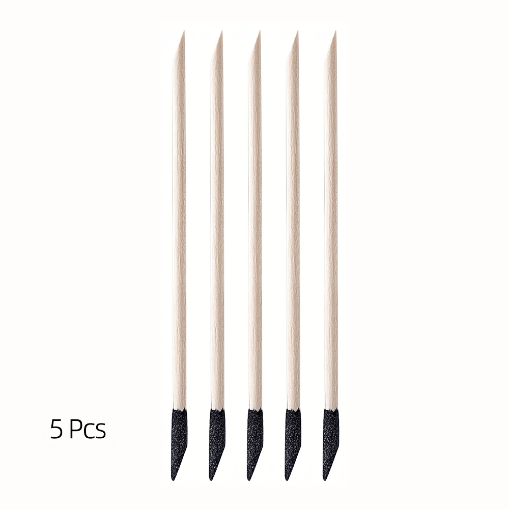 5pcs Sanding Sticks Nail Art Remover Polishing Sticks Nail File Cuticle Pusher Stick Fine Detailing Tools