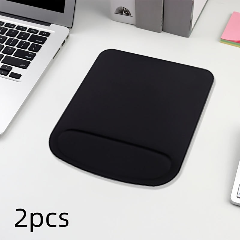 TEMU 2pcs Large Ergonomic Mouse Pad, Comfortable Support For Curved Wrist Rest, Thick Non-slip Base Design, Universal For Office Games.