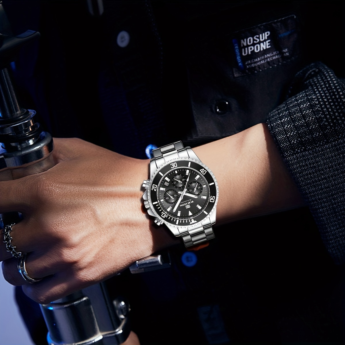 colorful sports watch with 3d large dial and multifunctional timing stainless steel strap suitable for daily casual   outdoor sports and other occasions to wear a gift details 7
