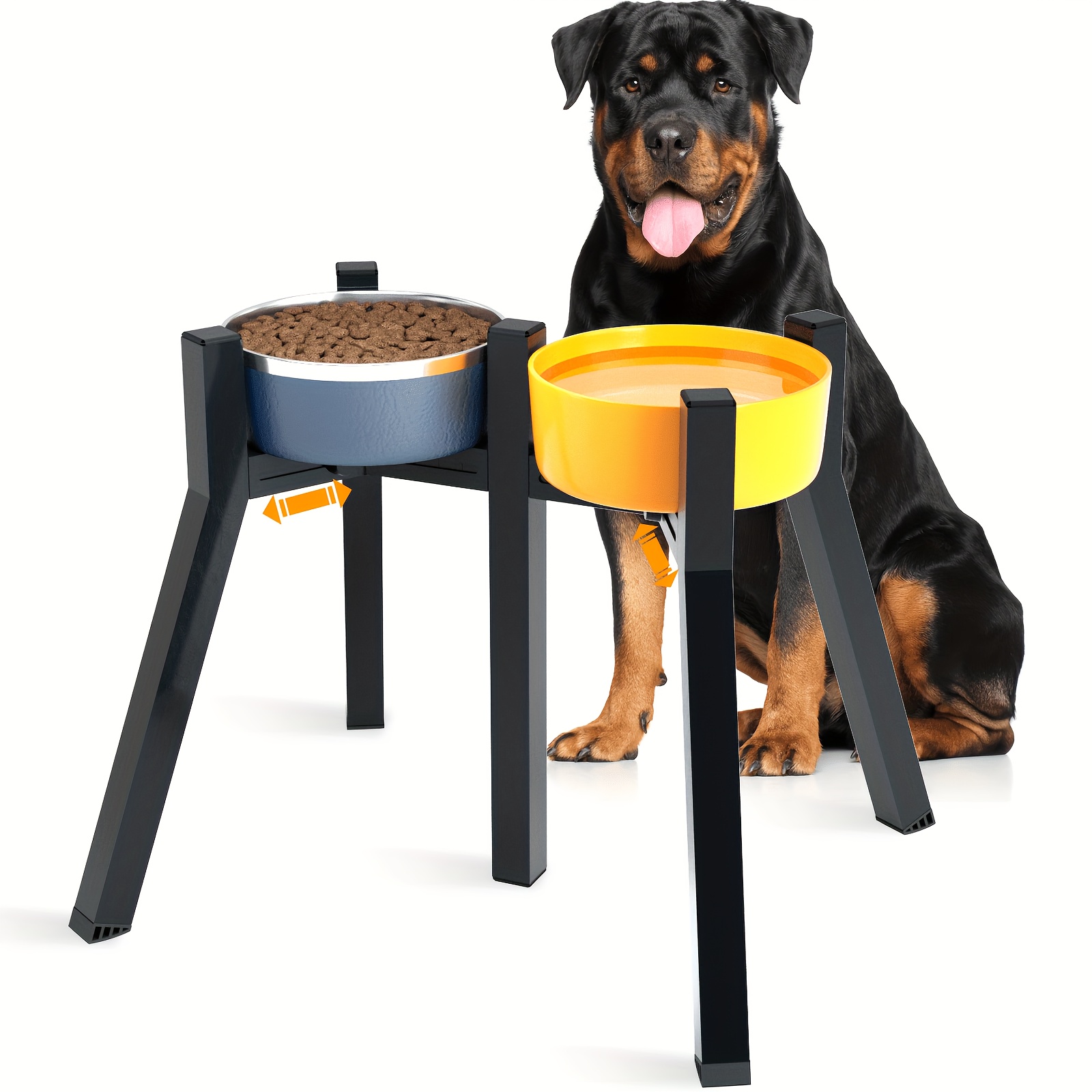 

1pc 2-in-1 Adjustable Elevated Dog Bowls Stand For Large And Extra Large Dogs, Metal Dog Bowl Stand For Tall Raised Dog Food & Water Bowl Stand