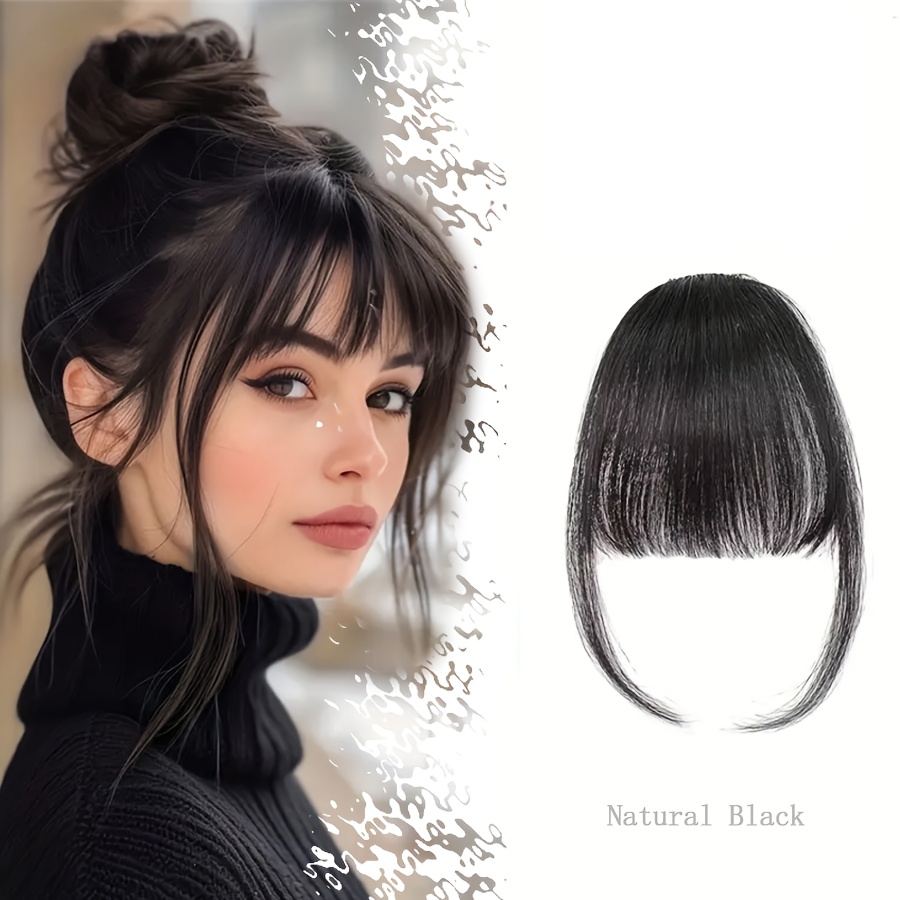 1pc elegant synthetic bangs hair clip natural full bangs hair accessories for daily wear deep   bangs hair accessories details 6