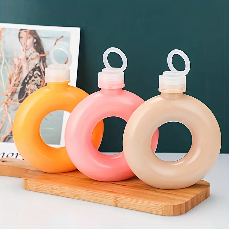 

Creative 500ml Doughnut Shaped Water Cup, Portable Leakproof Milk Tea Bottle, Suitable For School, Family, Outdoor Sports