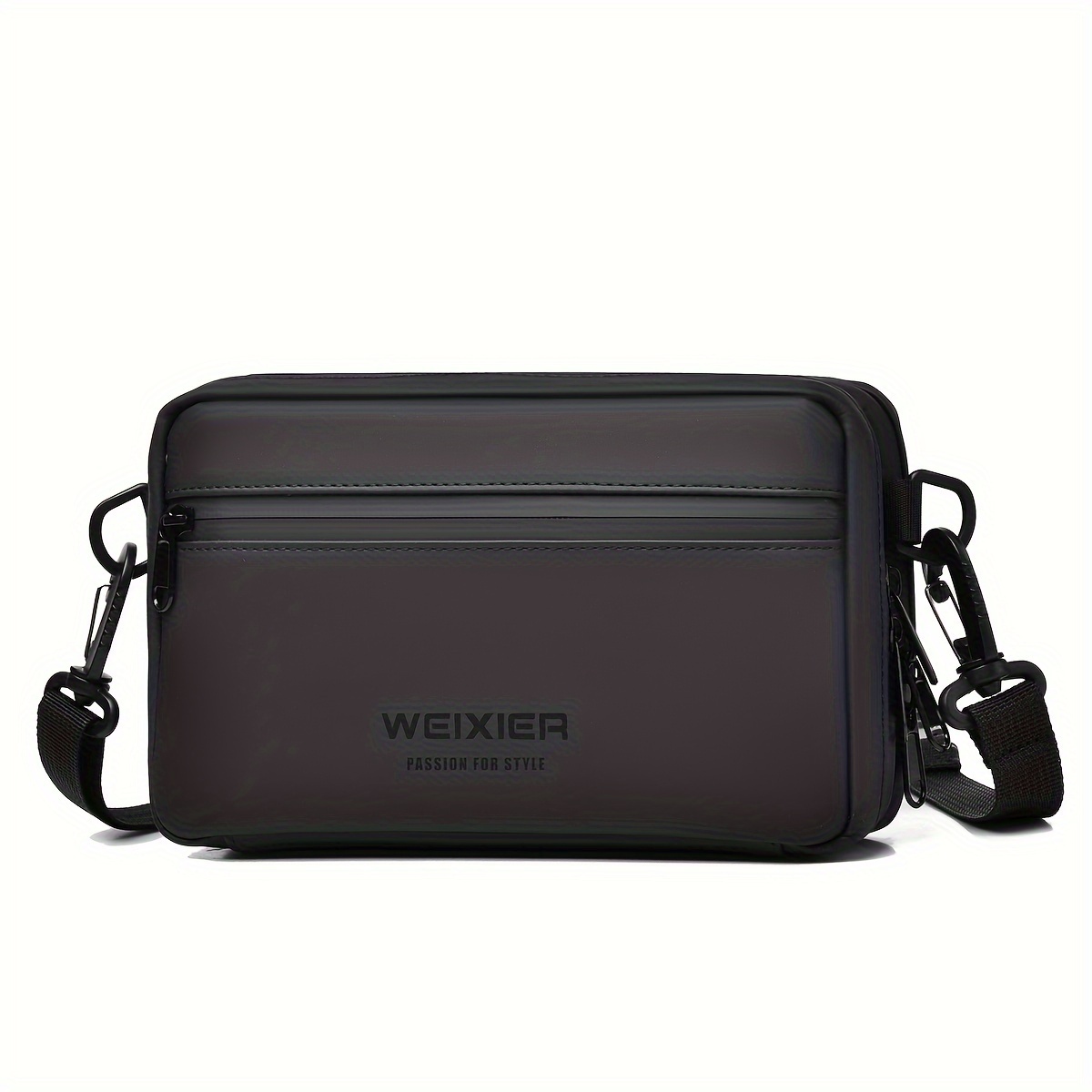 Image of Weixier Men's Casual Nylon Handbag - Large Capacity With Adjustable Wrist Strap, Sleek Black For Daily Use, Valentine's Day Gift For Him, Outdoor Bag | | Nylon Material