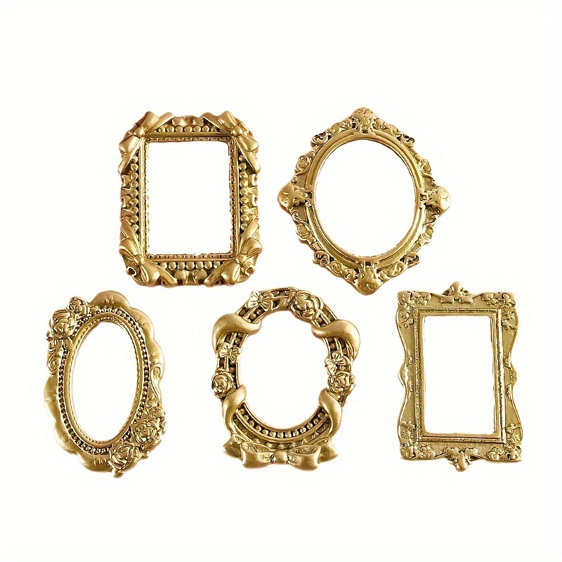 5pcs Mixed Resin Photo Frames Dollhouse Accessories