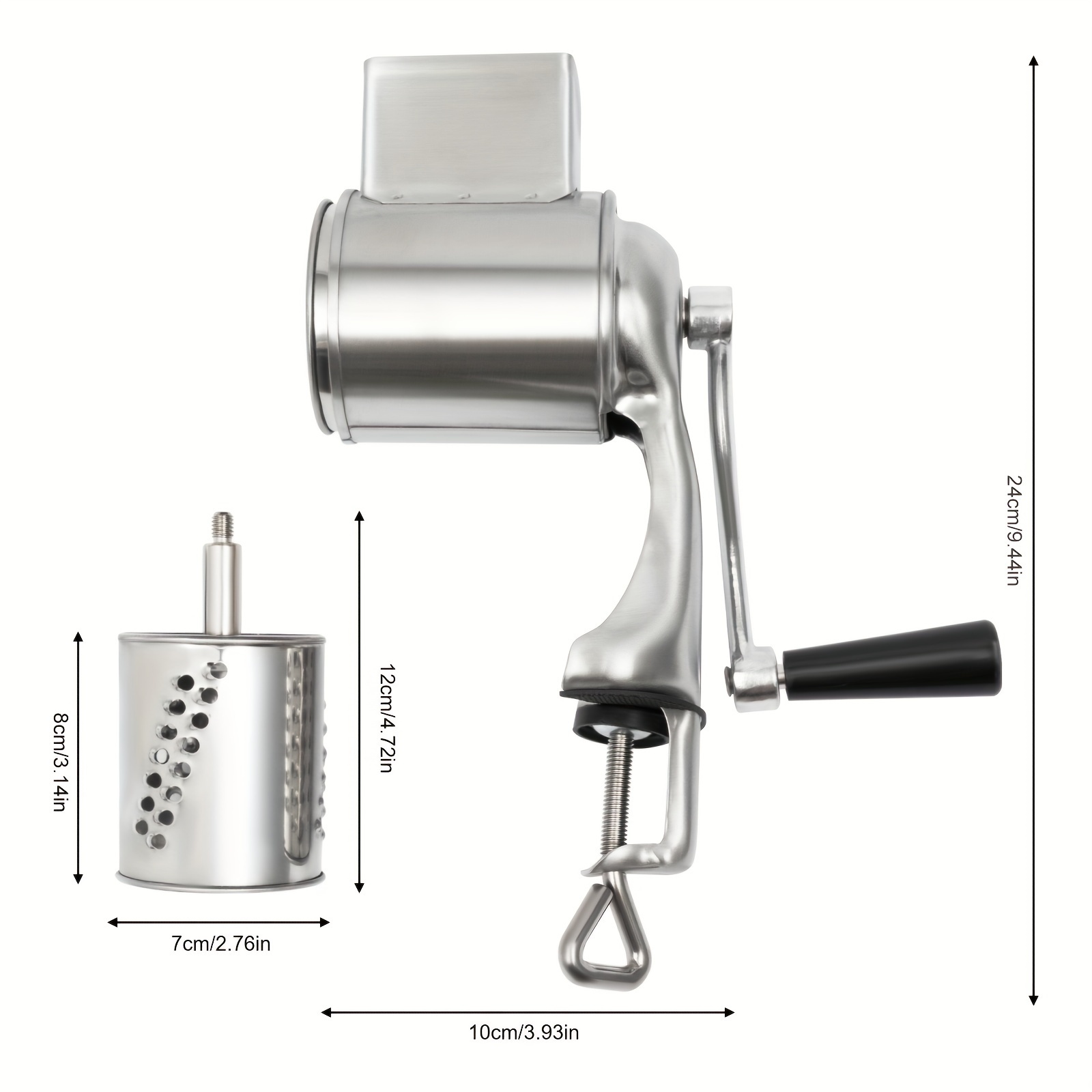Stainless Steel Rotary Vegetable Cutter (5 Rotary Drums) In Golden Color