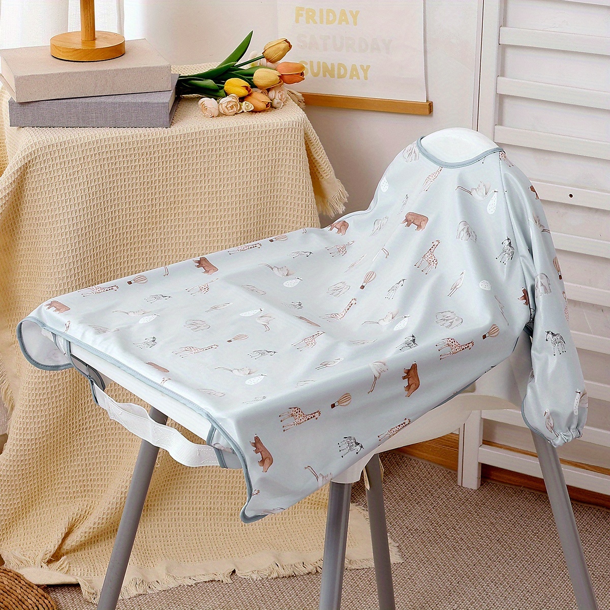 Image of Long Sleeve Bibs, Baby Eating Feeding Bibs, Perfect For Meals, Coverall Bib- For Feeding Highchair/pushchair/table, Highchair Cover, Feeding Essential For Boys Girls