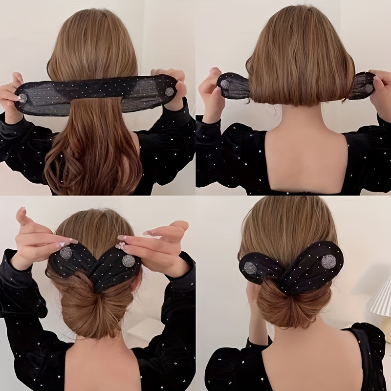 1pc new shiny   twist hair clip fashionable and versatile for all hair types lazy bun maker bow hair accessory for women