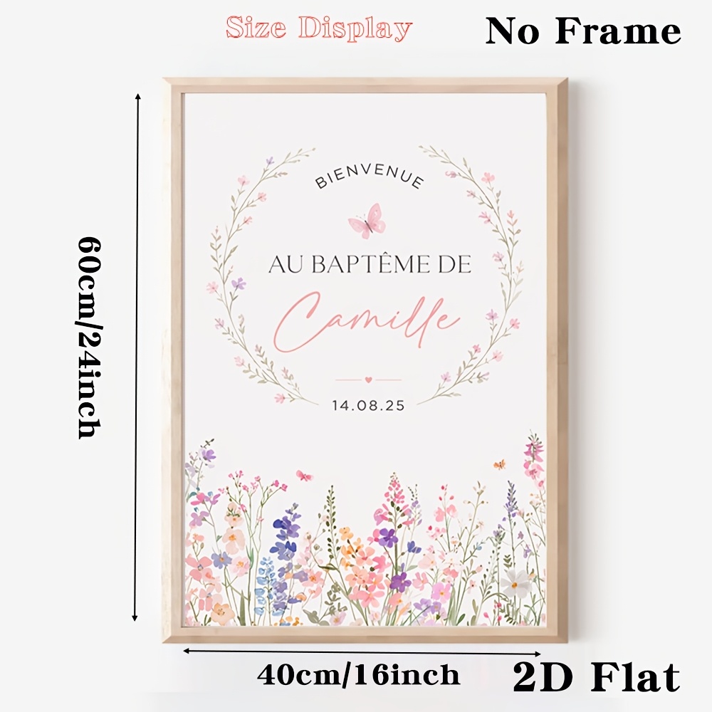 TEMU Plat 2D, PLAT 2D 1 pièce cadre, décorations murales personnalisées, affiches personnalisées avec nom, affiches personnalisées cadre, panneau de