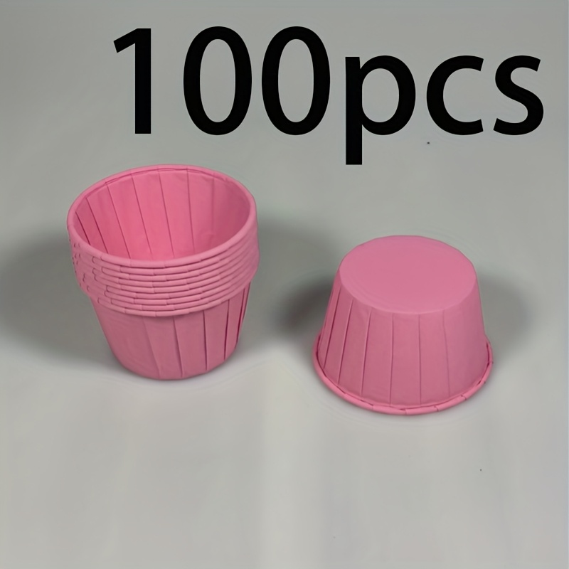 100pcs Rose Pink Cupcake Liners, Heat-resistant Baking Paper Cups For Cakes, Muffins, Oven Baking, And Cupcake Liners With Coated Edges