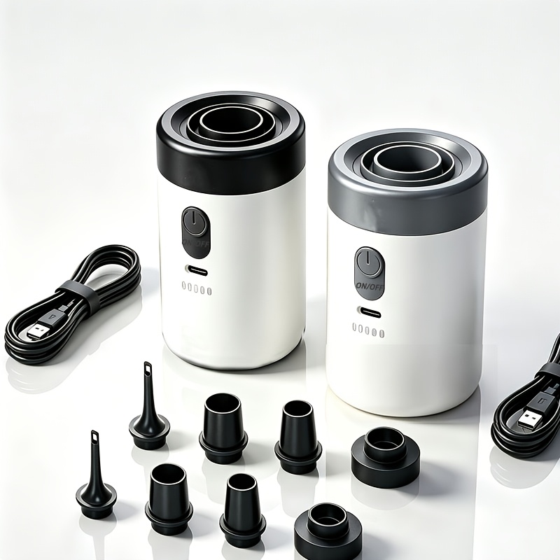 Image of Portable Air Pump, Lightweight Inflator For Air Mattress Vacuum Storage Bag Swimming Ring Sleeping Bag, Black/gray Optional Multifunctional Air Pump