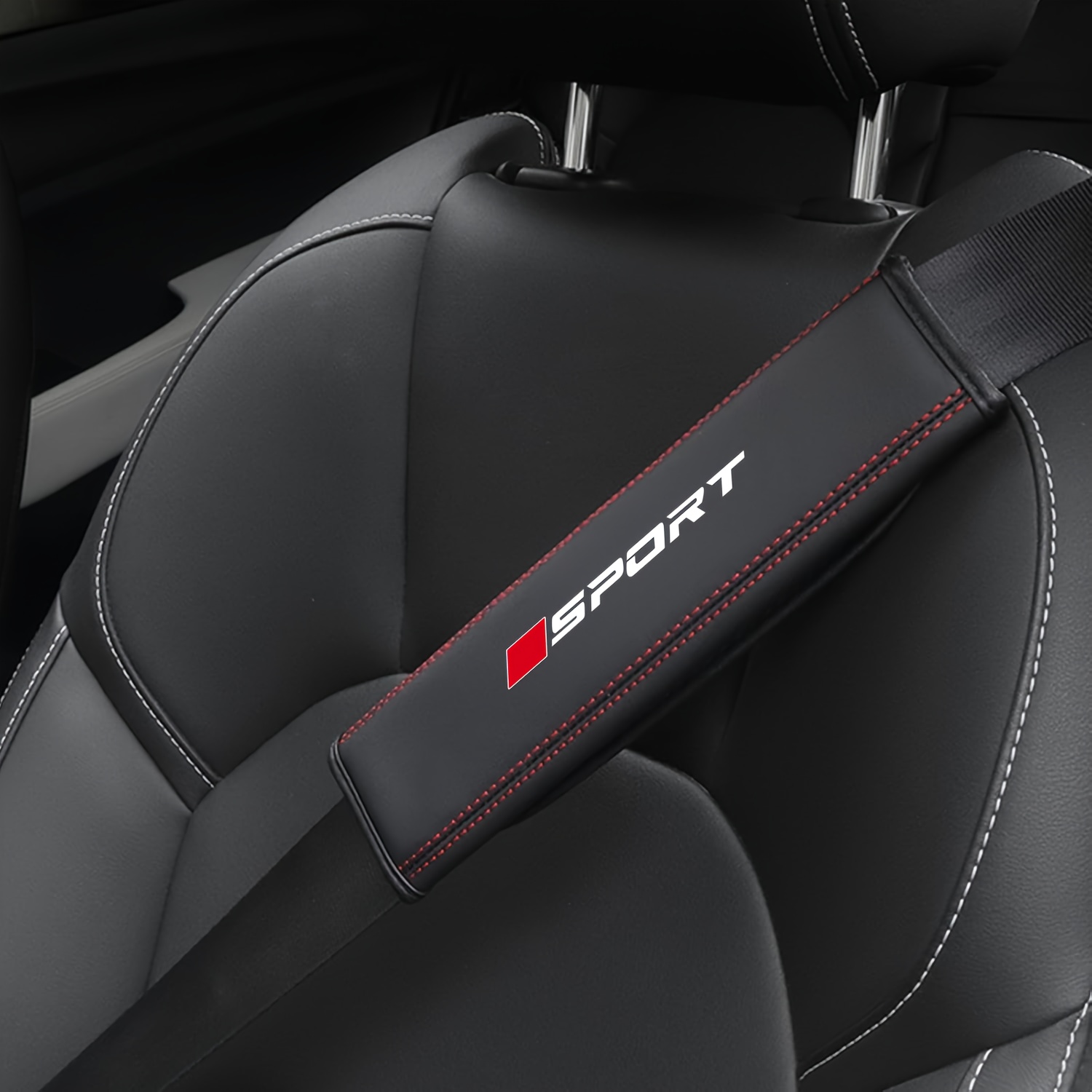 A Heavy-duty Shoulder Pad And Seatbelt Shoulder Protector Suitable For All Vehicle Models, Made Of Genuine Leather, Preventing Friction On The Shoulders And Neck, Enhancing The , Unisex Design