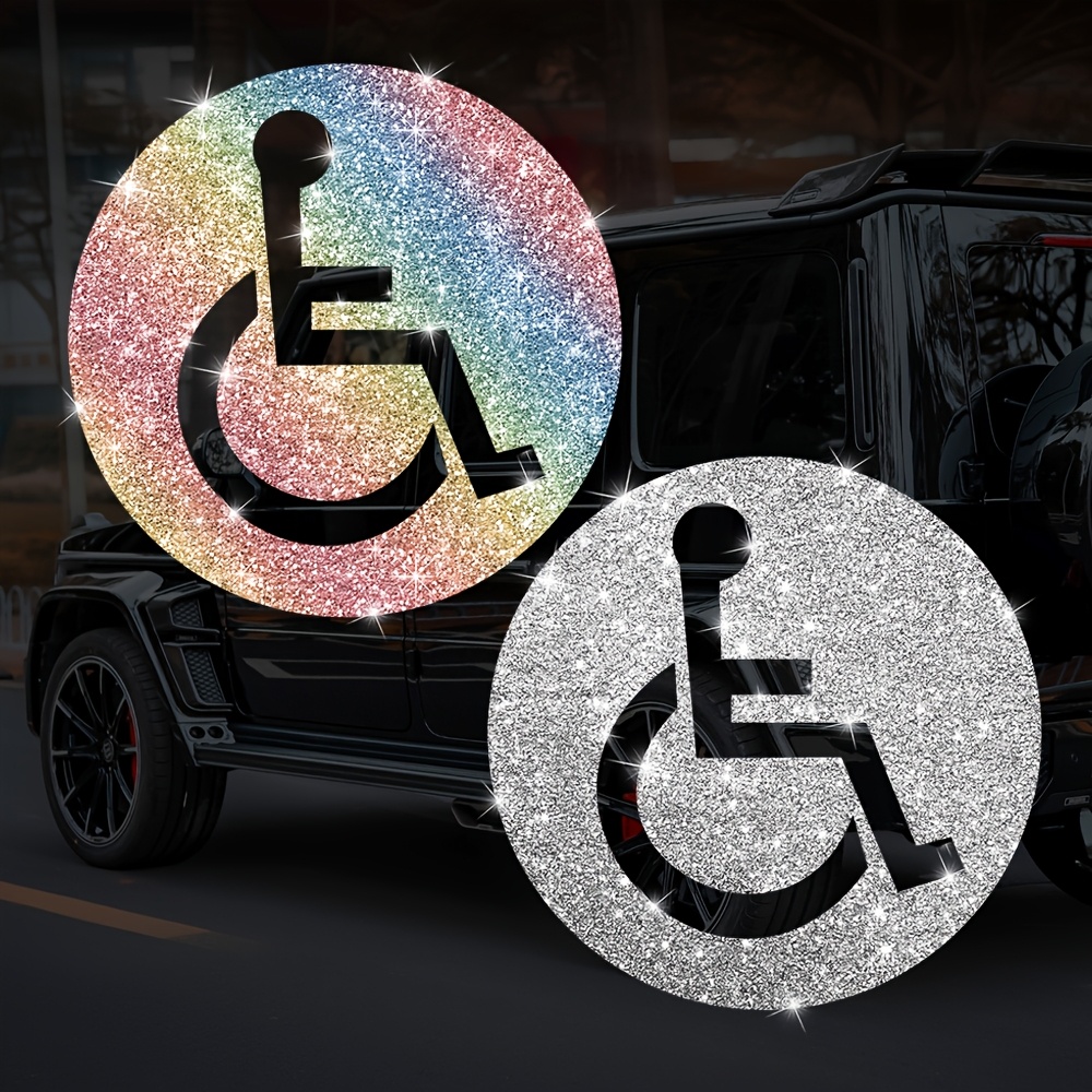 

1pc Autocollant Rond pour Fauteuil Roulant & Sensibilisation à la Handicap - Sticker en Vinyle Réfléchissant pour Voitures, Ordinateurs Portables, Portes & Plus, Fenêtres, Autocollants pour Moto