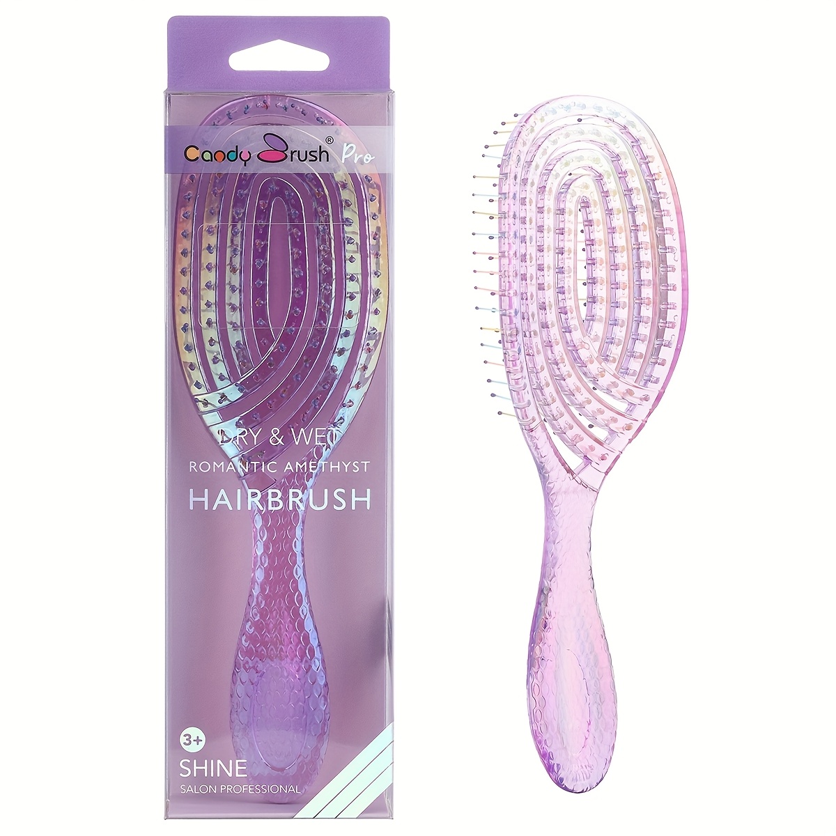 

Candy Brush Curved Detangling Brush - , Portable Hair Styling Tool For All Hair Types, Ideal For Thin & Curly Hair