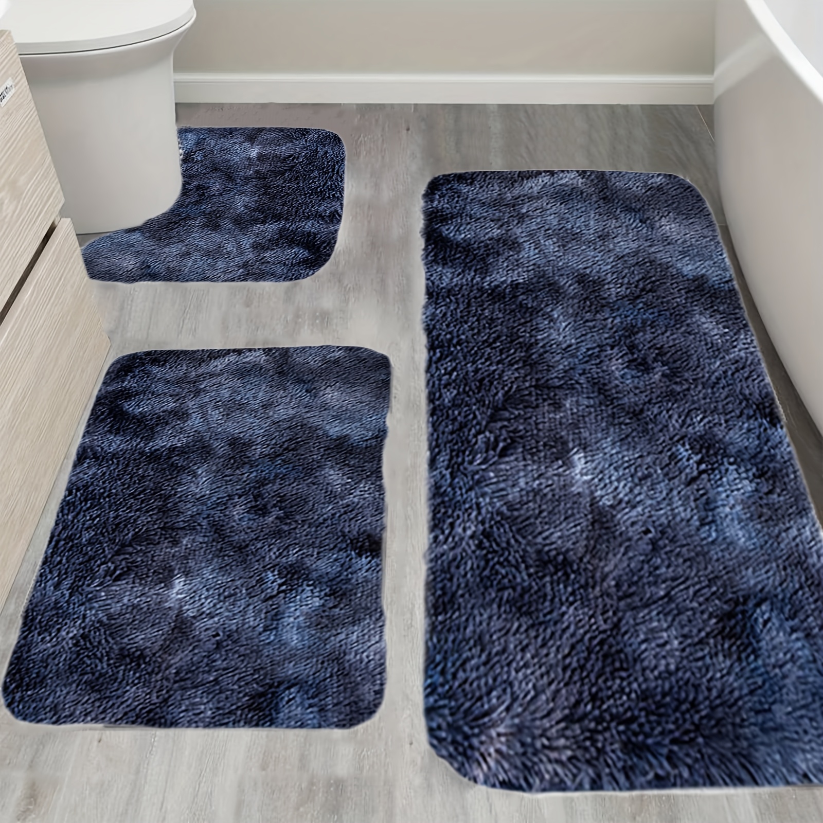 TEMU Bathroom Decor And Accessories, 1/3/4/5/6pcs Plush Bath Rugs - Tie-dye Colors Small Bath Mats Bathroom Rugs For Toilet Mats Universal Warm Soft