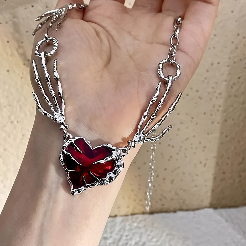 

Red Zirconia Pendant Necklace - Alloy Clavicle For Halloween &