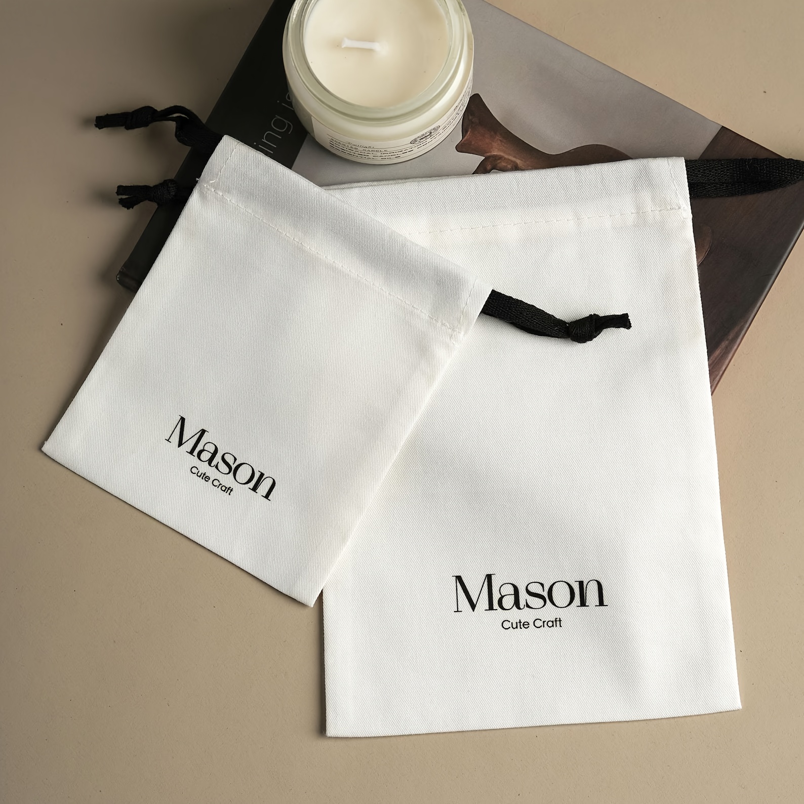 Custom Drawstring Dust Bag with Logo for Jewelry Storage