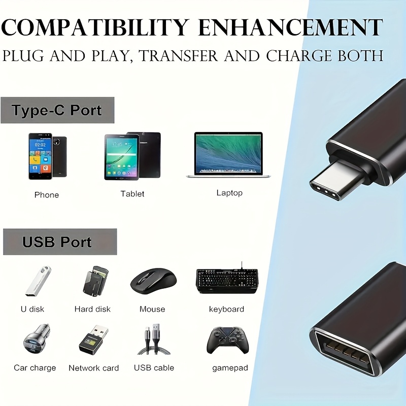 exclusive 7-Pack Wowssyo Usb Adapters | Type-C, Usb, Micro, 3.5Mm Audio Compatible, Male To Female, For Laptops, Pc, Car & More, Includes Transparent Storage Bag With Hook 9 exclusive 7-Pack Wowssyo Usb Adapters | Type-C, Usb, Micro, 3.5Mm Audio Compatible, Male To Female, For Laptops, Pc, Car & More, Includes Transparent Storage Bag With Hook - Image 9
