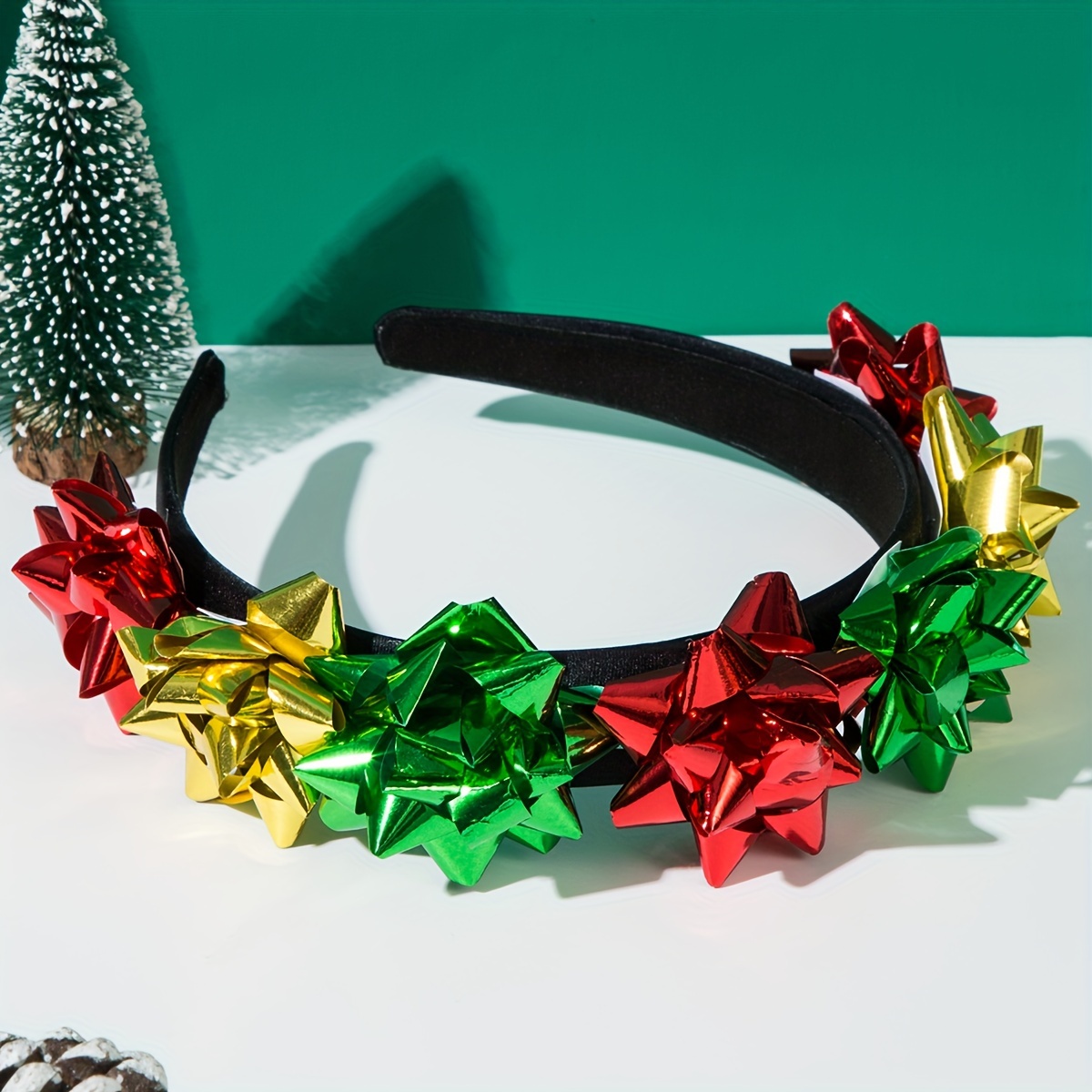 TaimeiMao Weihnachts-Haarschmuck Set – 4 Rentier-Haarreifen Mit LED, Für Partys & Dekoration