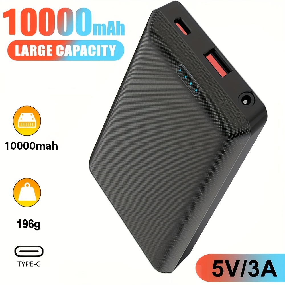 TEMU 10000mah Power Bank Dc5v 3a Portable Charger External Battery Pack For Heating Vest Jacket Scarf Gloves Electric Heating Equipment