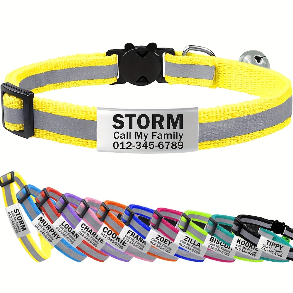 TEMU Personalized Cat Collars , Pet Collars ,