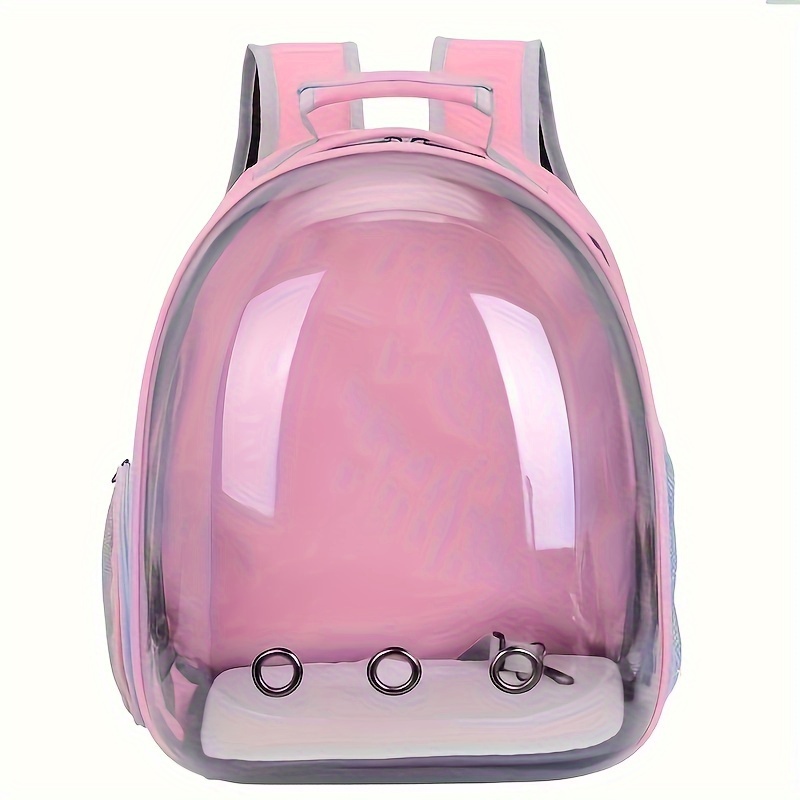 

Transparent Hard-sided Pet Carrier Backpack With Zipper Closure For Cats, Breathable Space Capsule Design, Made Of Durable Pc Material - Portable Outdoor Cat Carrying Bag