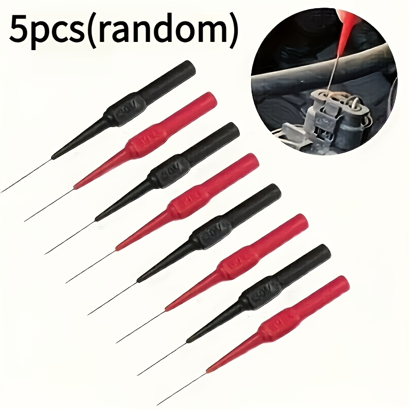 TEMU 5-pack 30v Automotive Diagnostic Probe Tips - Multifunctional Multimeter Test Lead Extender Flexible Tips, 90° Precision Angle, Mechanical Tool