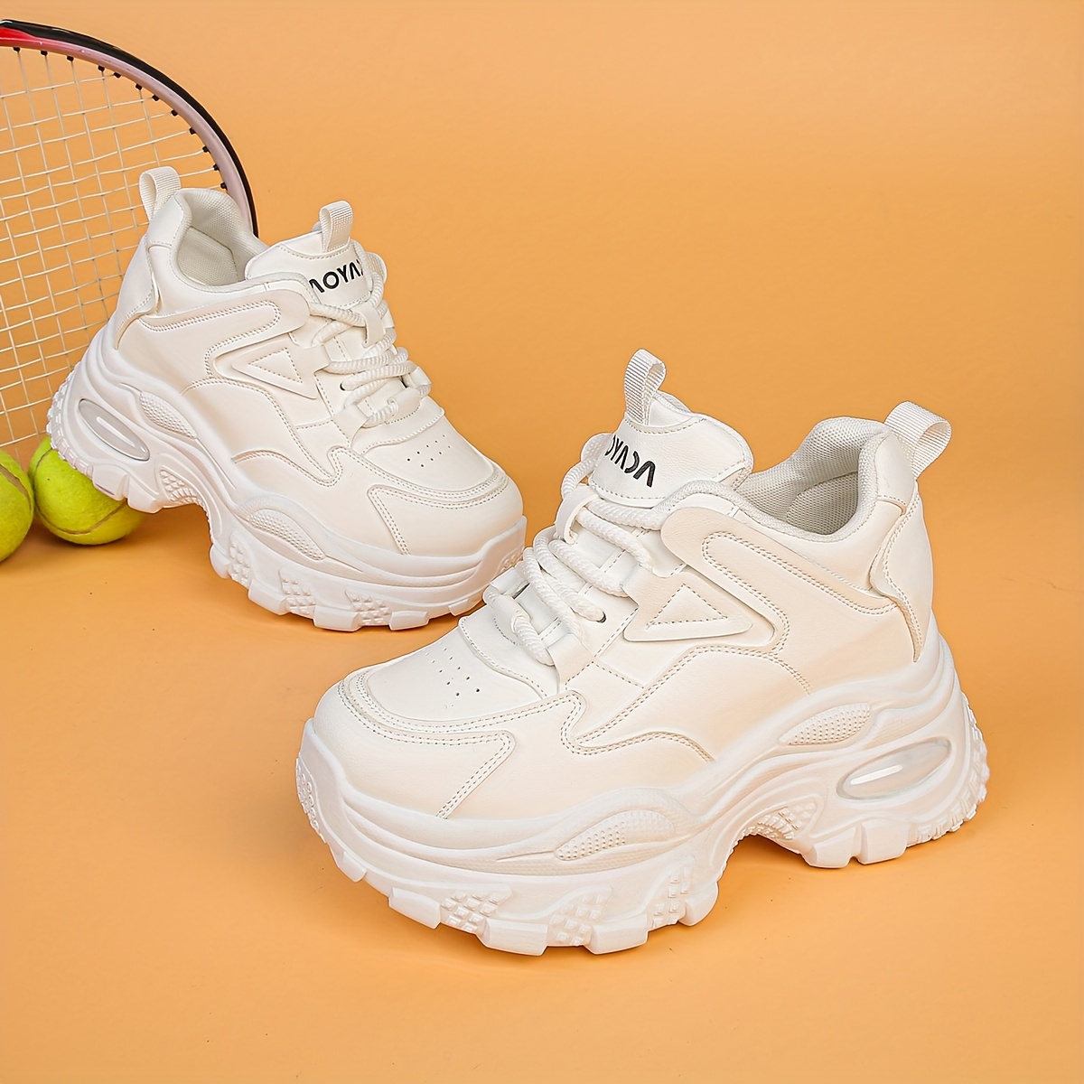 sneakers plateau e zeppa donna nuove punta