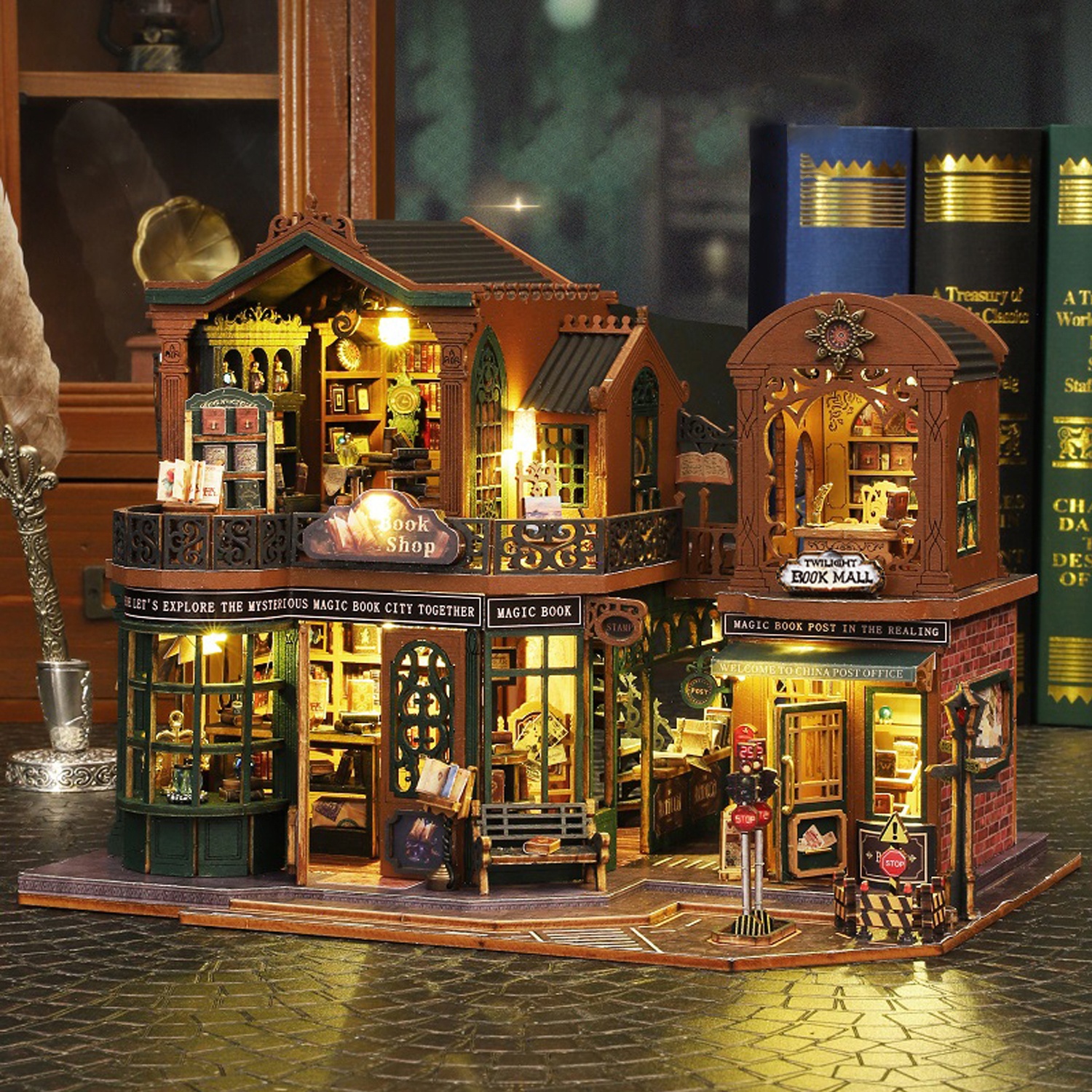 DIY Miniature House Kit - Dollhouse Building Set With LED Lights For Adults & Teens