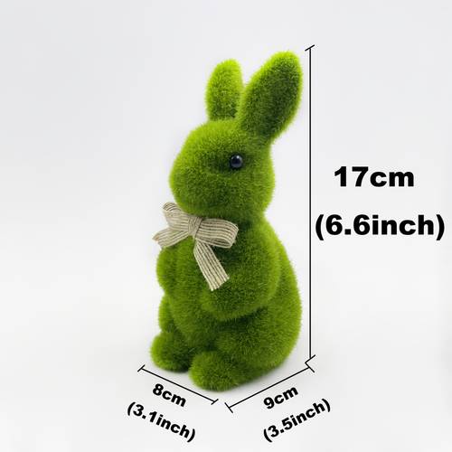 1 buc iepuraș de paște spărgător de nuci, decorațiune clasică de grădină de primăvară iepure înzăpezit 17cm (6.6), iepure de paște verde, decor de sărbătoare, statuie de iepure de mușchi pentru exterior spărgător de nuci, decorațiuni festive pentru curte și petrecere acasă