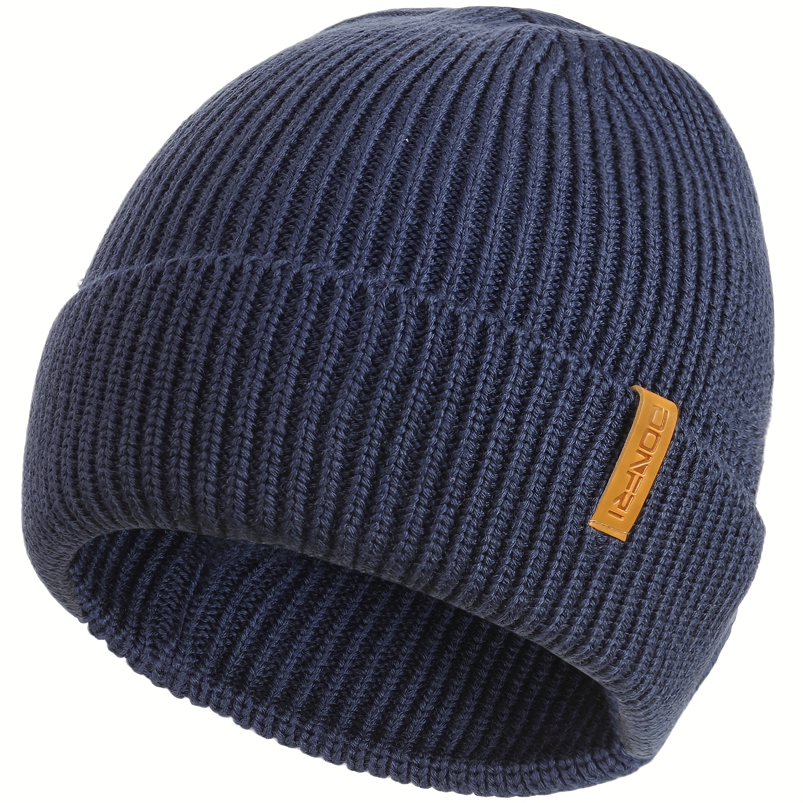 Image of Classic Wool Beanie For , Soft, Stretchy, Fisherman Beanie, Warm Knitted Wool Hat, Black Sports Casual Hat, Navy Beanie, Grey Warm Hat, Stretchable & Breathalbe Knit Hat For