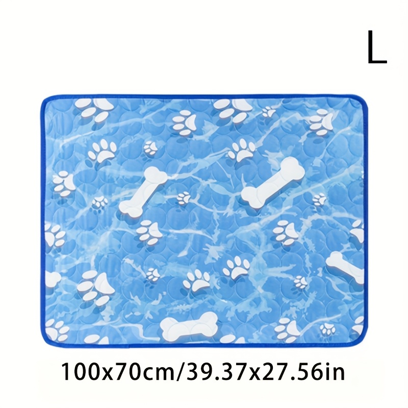Mat - Washable Summer Pet Mat Bone & Paw Print Design, Perfect For Beds, Cat Beds, Dog Houses, Crates, And Car Seats, Car Seat Cover | Cartoon Print Mat