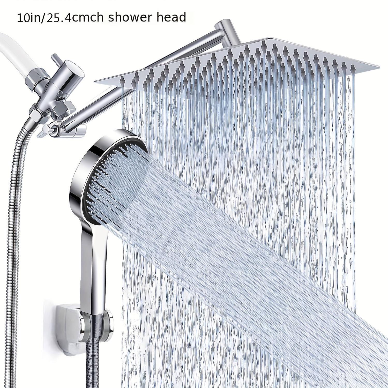 ultimate Shower Head, High Pressure Rainfall/Handheld Shower Combo with 11'' Extension Arm, 3 Settings, Anti-Leak Shower Head with Holder, Height/Angle Adjustable, Chrome, Matte Black 11 ultimate Shower Head, High Pressure Rainfall/Handheld Shower Combo with 11'' Extension Arm, 3 Settings, Anti-Leak Shower Head with Holder, Height/Angle Adjustable, Chrome, Matte Black - Image 11