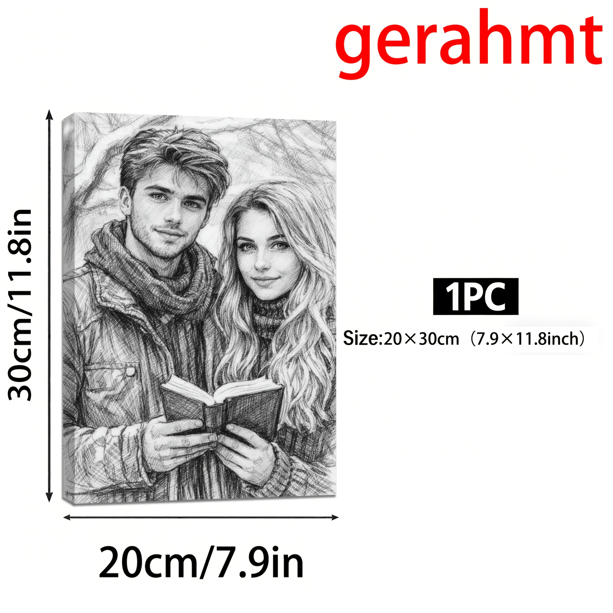 TEMU 2D 평면, 맞춤형 커스텀 선물, 맞춤형 연필화 스타일 장식용 그림, 여행 사진을 예술 걸작으로 변신, 거실의 예술적 분위기 향상, 나만의 사진, 가족 사진 또는 친구 사진 업로드, 할로윈 장식, 크리스마스 장식