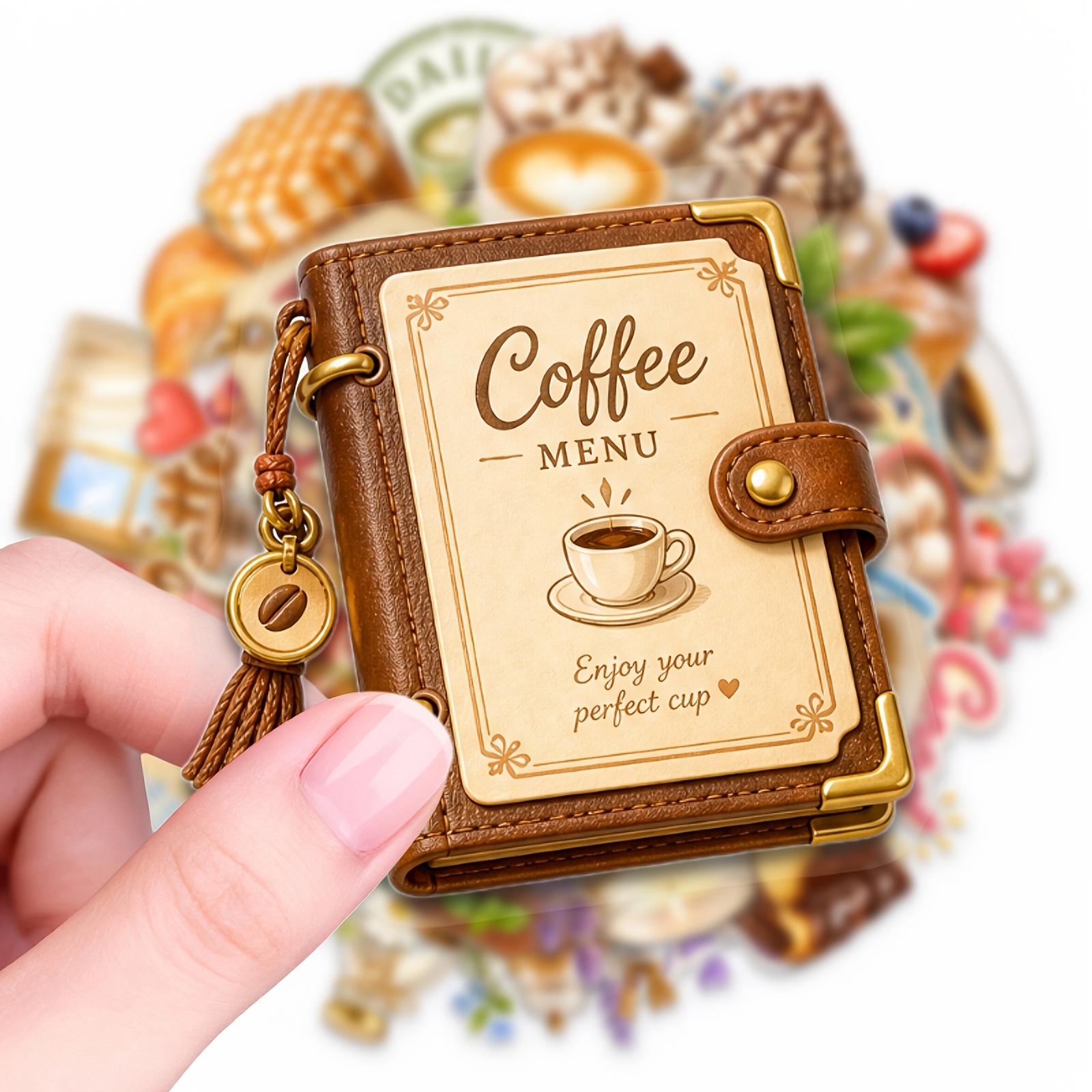TEMU 50 Coffee And Doodle Pet Stickers, Suitable For Laptops, Motorcycles, Cars, Notebooks, Computers, Phone Cases, Luggage, Water Bottles,