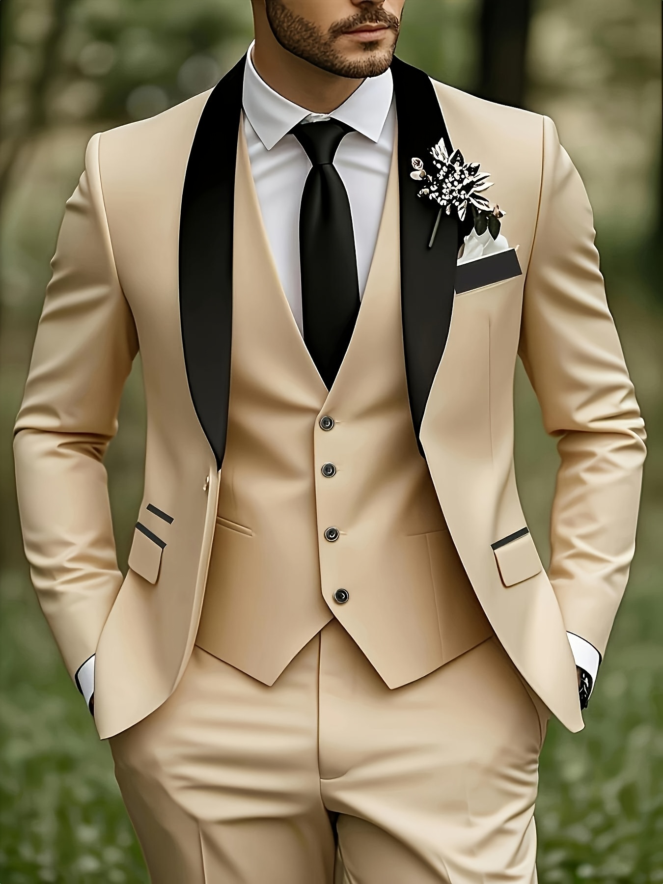 Ensemble trois pièces grande taille pour homme, veste de costume + gilet + pantalon de costume, costume amincissant et cranté, tenue formelle professionnelle d'affaires haut de gamme, robe de mariage pour photo de mariage, marié, banquet, hôte de scène, convient pour les trajets quotidiens au travail, réunion annuelle, fête