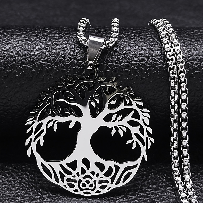 Unisex Tree Of Life Necklace 304 Stainless Steel - Eternal Life & Pendant, For , Meaningful,, Or Casual Attire