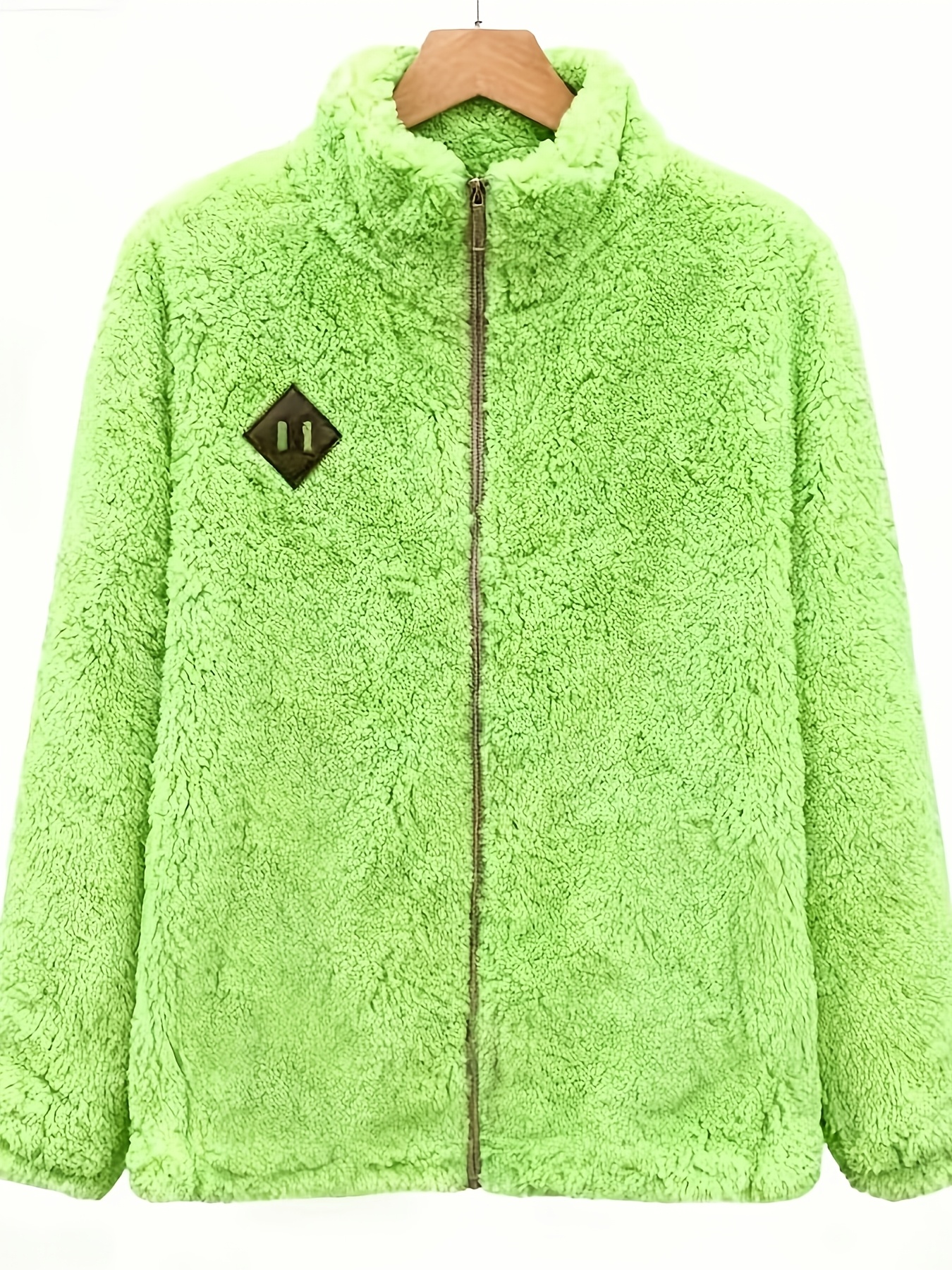 Dames Pluche Fleece Gevoerde Winterjas met Volledige Ritssluiting