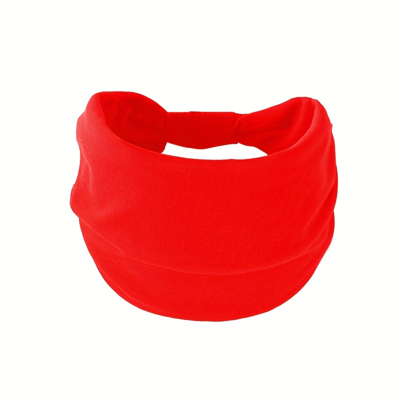 Image of 1pc Spring Autumn Solid Color Elastic Sports Headband With Wide Band For Sweat Absorption, For Women Fitness Activities