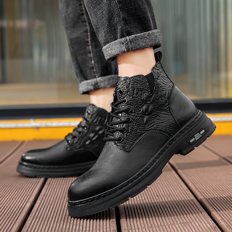 Calzado Casual Botas Chinas De Hombre Zapatos Botas Negras