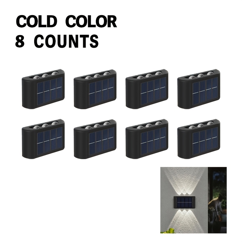 Image of Staaricc 8- Solar Wall Lights Outdoor Ipx4, Auto Led Fence Step Light, Light Sensor Garden Stair Deck Decorative Lamp White