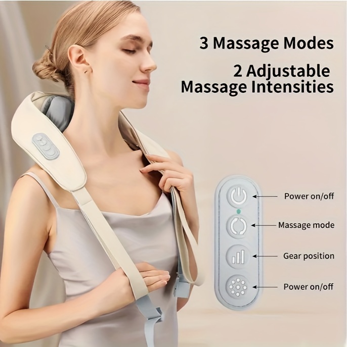 neck massager for the neck shoulders waist and legs a relaxation massage   acupressure 3d   tissue kneading   for home office or travel details 3