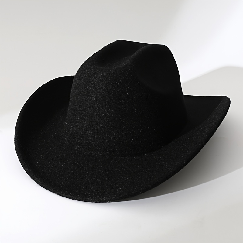 E-shop Klassischer Western Cowboy Hut mit breiter Krempe, Ritterhut, Top Hat mit abnehmbarer Metalldekoration, geeignet für Rollenspiele, Reiten,