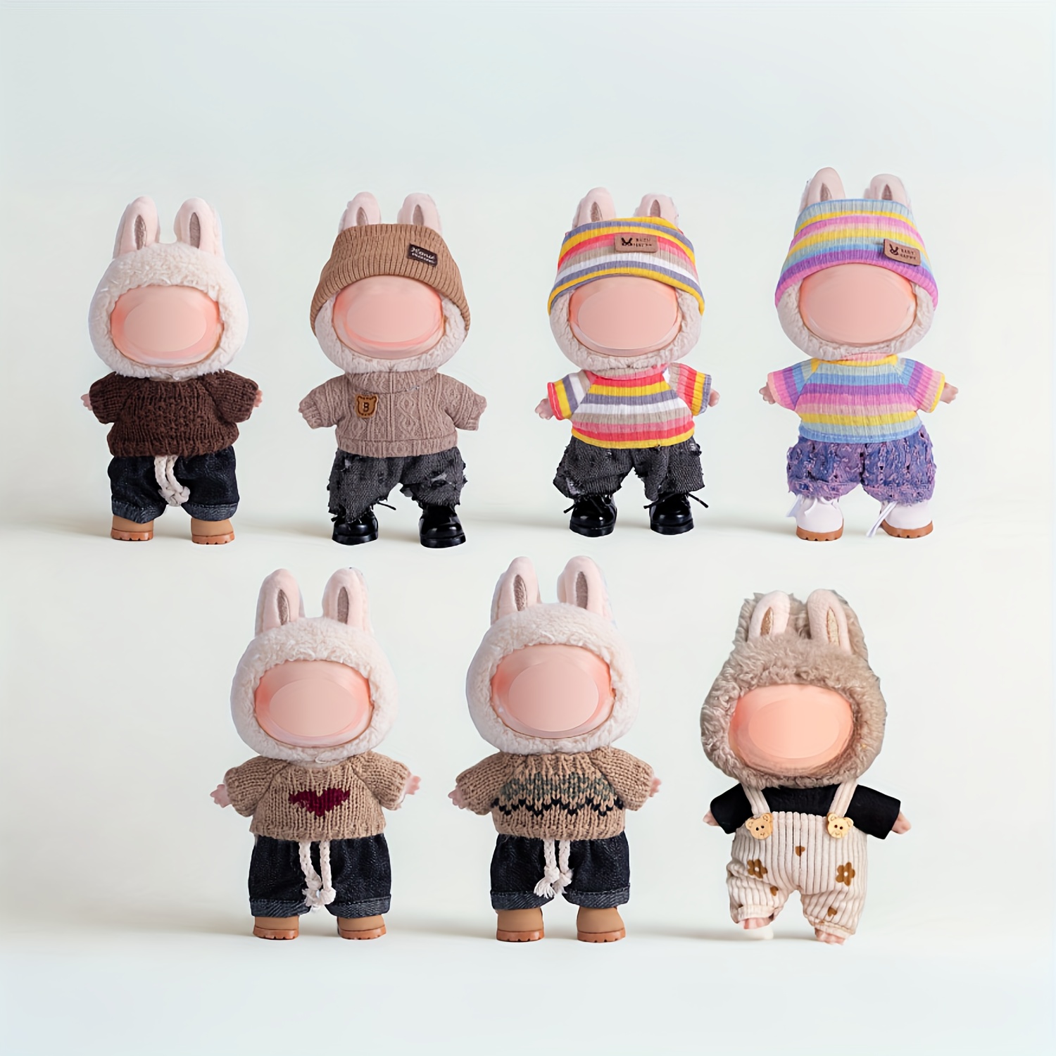 17cm ミニドール服セット おしゃれでかわいいラブブ diy ドール