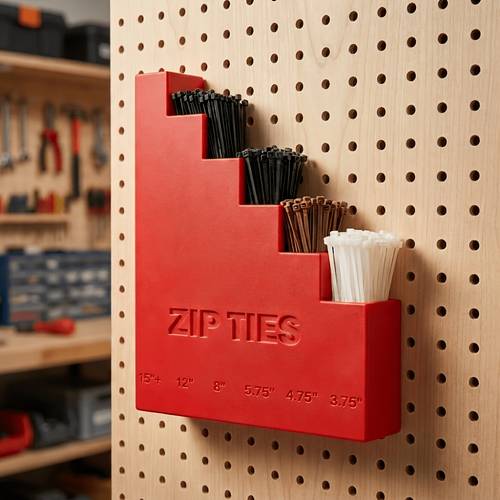 1pc zip ties organizer rack wall mount heavy duty hook style cable tie holder multi layer durable storage hanger for garage workshop tool organization storage and organization