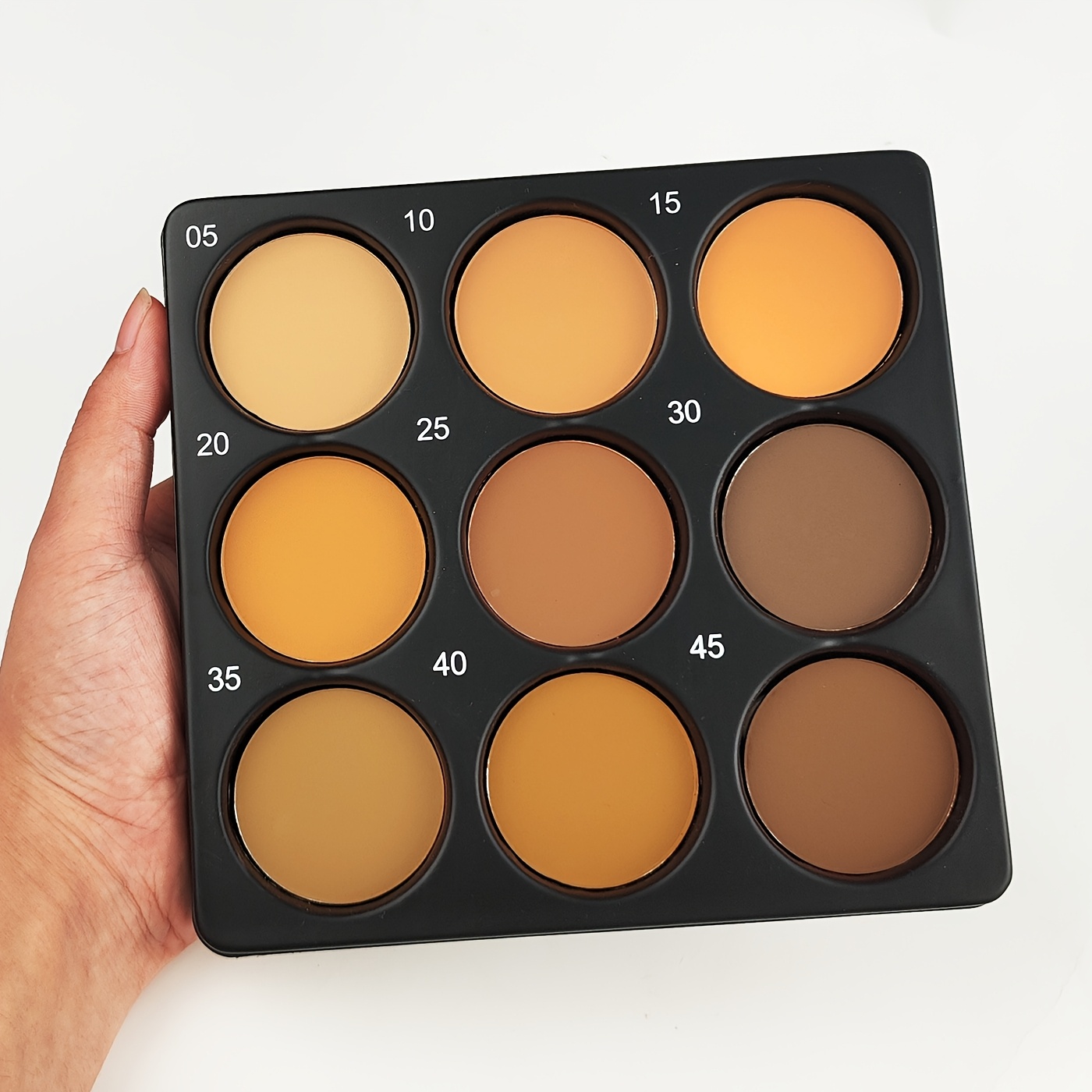 9-Color Face Contour And Concealer Palette, Medium to Deep Tones, Highlight And Contour, Matte End, Waterproof And Sweatproof, Long-Lasting, Suitable for Daily Commute, Dates, Parties, Easter, Music Festivals, Mother'S Day Gift
