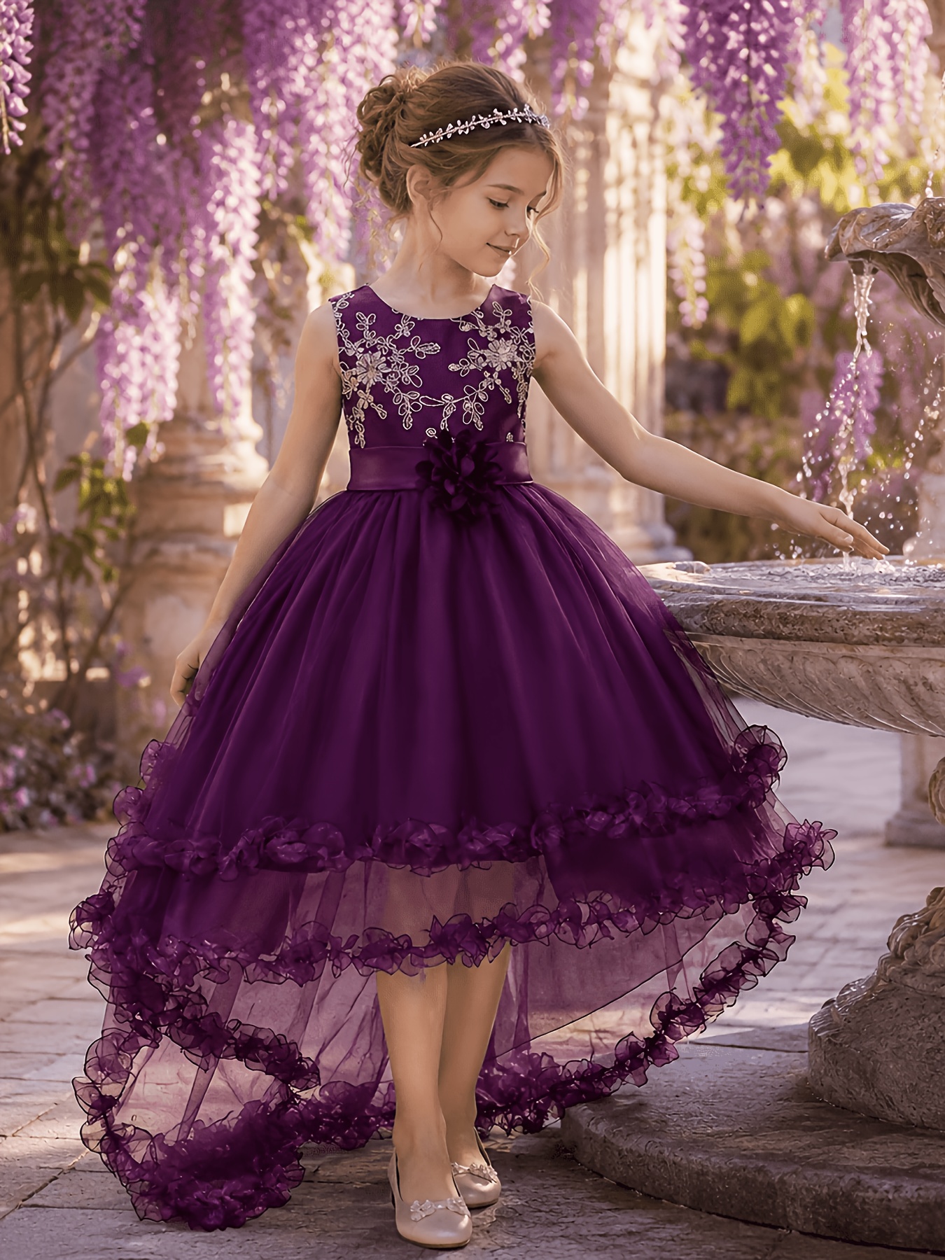 girls purple dress Be Girl Clothing 12 Years (160cm) 80 31.50 76 29.92 117 46.06 Notice ple Shiny Fr Girl Ball